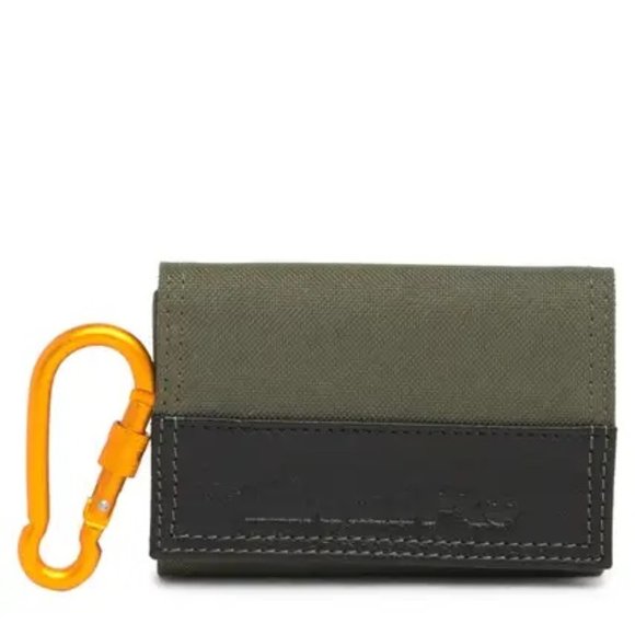 Timberland Other - Timberland PRO Men  Canvas Genuine Leather Trifold Wallet & Key Fob - Olive